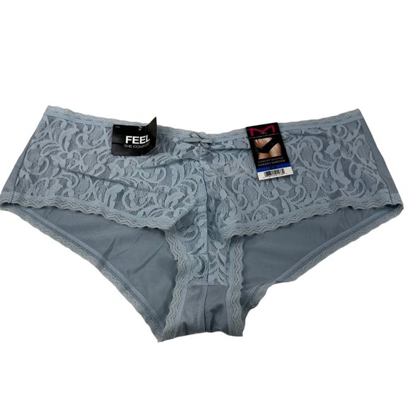 Maidenform Women's Size XL 8 Panty Hipster Cheeky Lace Comfort Devotion Blue New - Picture 1 of 9